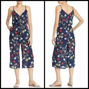Jack by BB Dakota Cropped Jumpsuit - Size Small - Blue Floral